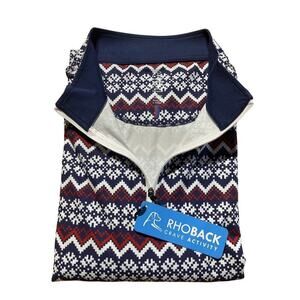 NWT! Rhoback Men's Performance Q-Zip pullover/sweater. "The Lodge" Size 3XL